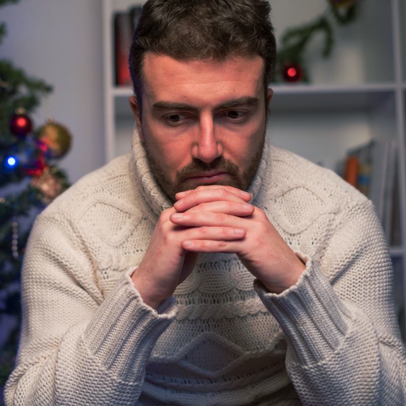 Sad Man over the Holidays